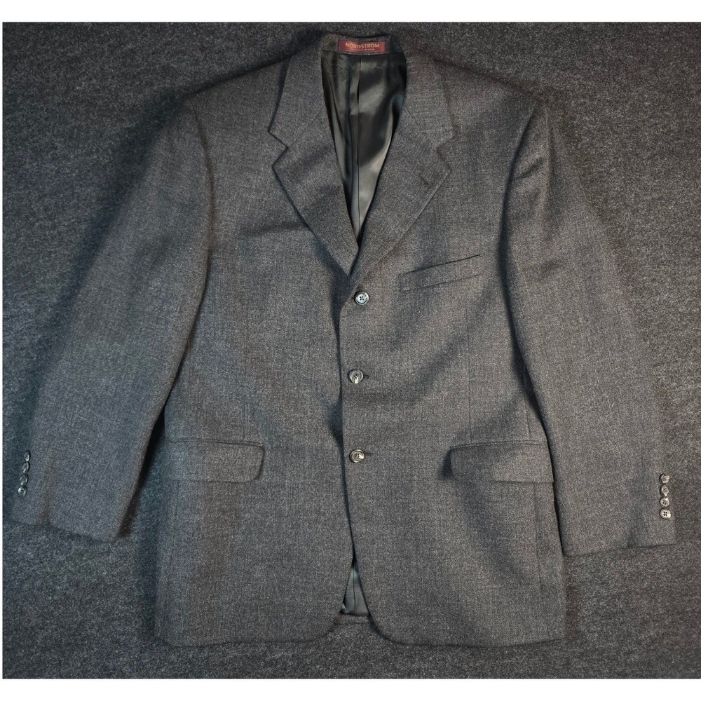 Nordstrom x Loro Piana Grey Worsted Camel Hair Blazer Suit jacket Size 44R